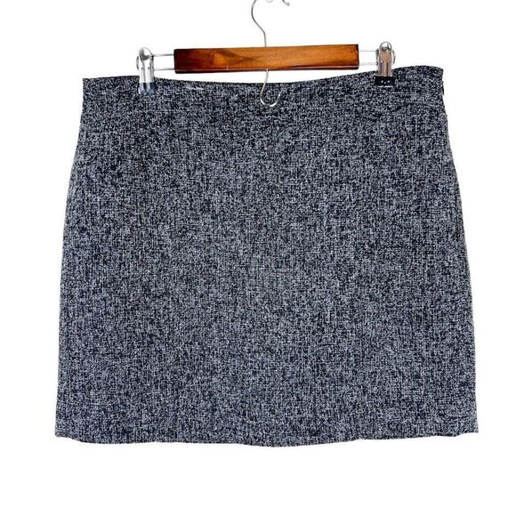 Banana Republic Factory Black White Tweed Pencil Work Professional Skirt - Picture 4 of 6